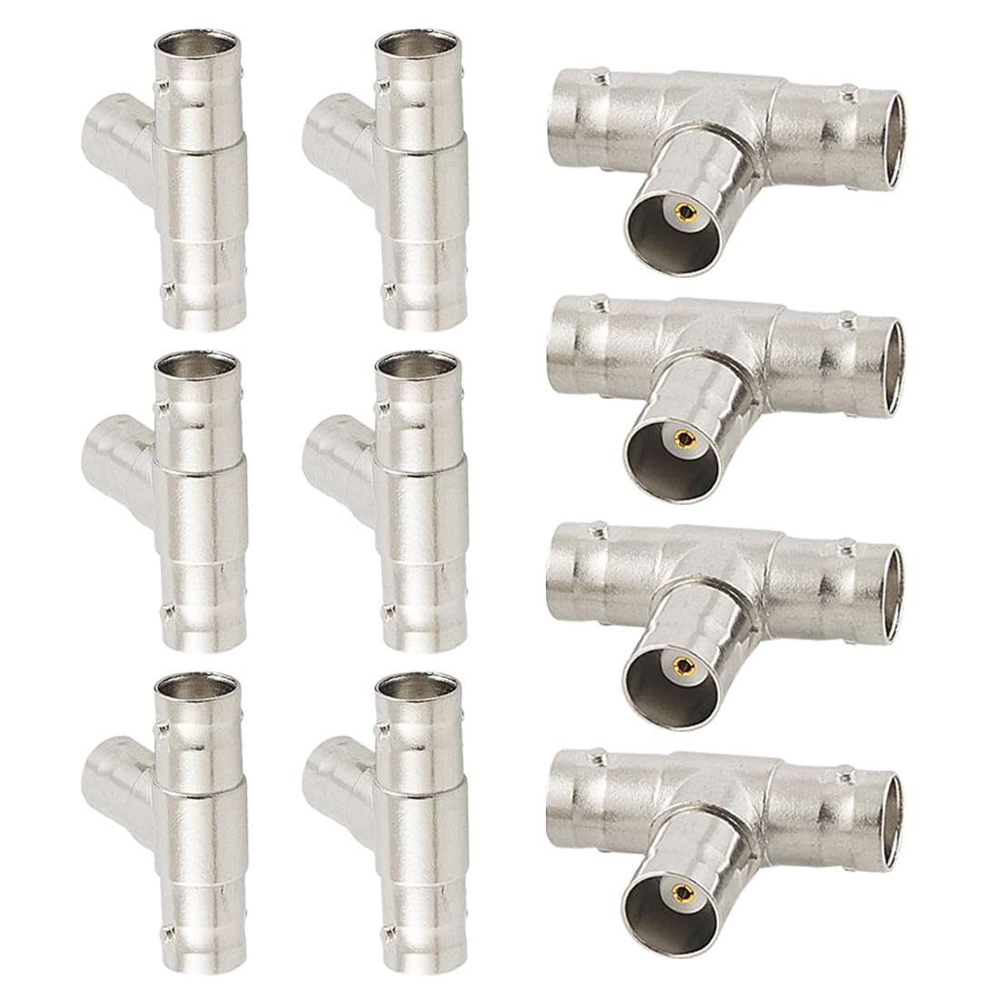 uxcell BNC 3-Way Female to Female T Adapter RF Coaxial Jack Pack of 10