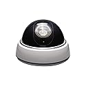 SABRE Fake Dome Security Camera, Flashing Red Light For Nighttime Visibility, Realistic Design Deters Intruders, Battery Operated, No Wiring Required