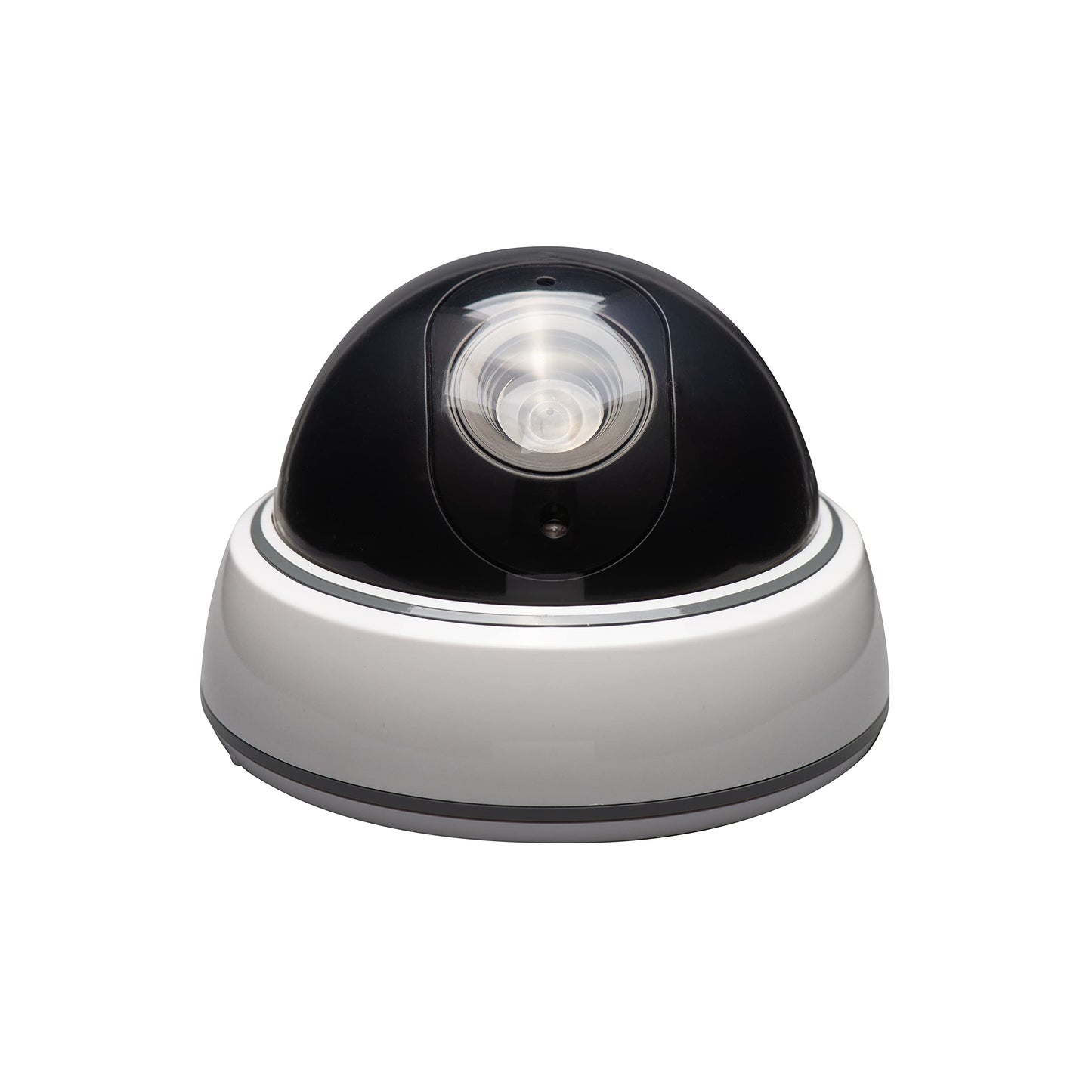 SABRE Fake Dome Security Camera, Flashing Red Light For Nighttime Visibility, Realistic Design Deters Intruders, Battery Operated, No Wiring Required