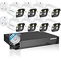 WESECUU Poe Security Camera System, 4K CCTV Camera Security System 4pcs IP Home Security Cameras Outdoor, 2-Way Audio, Human Detection Home Camera