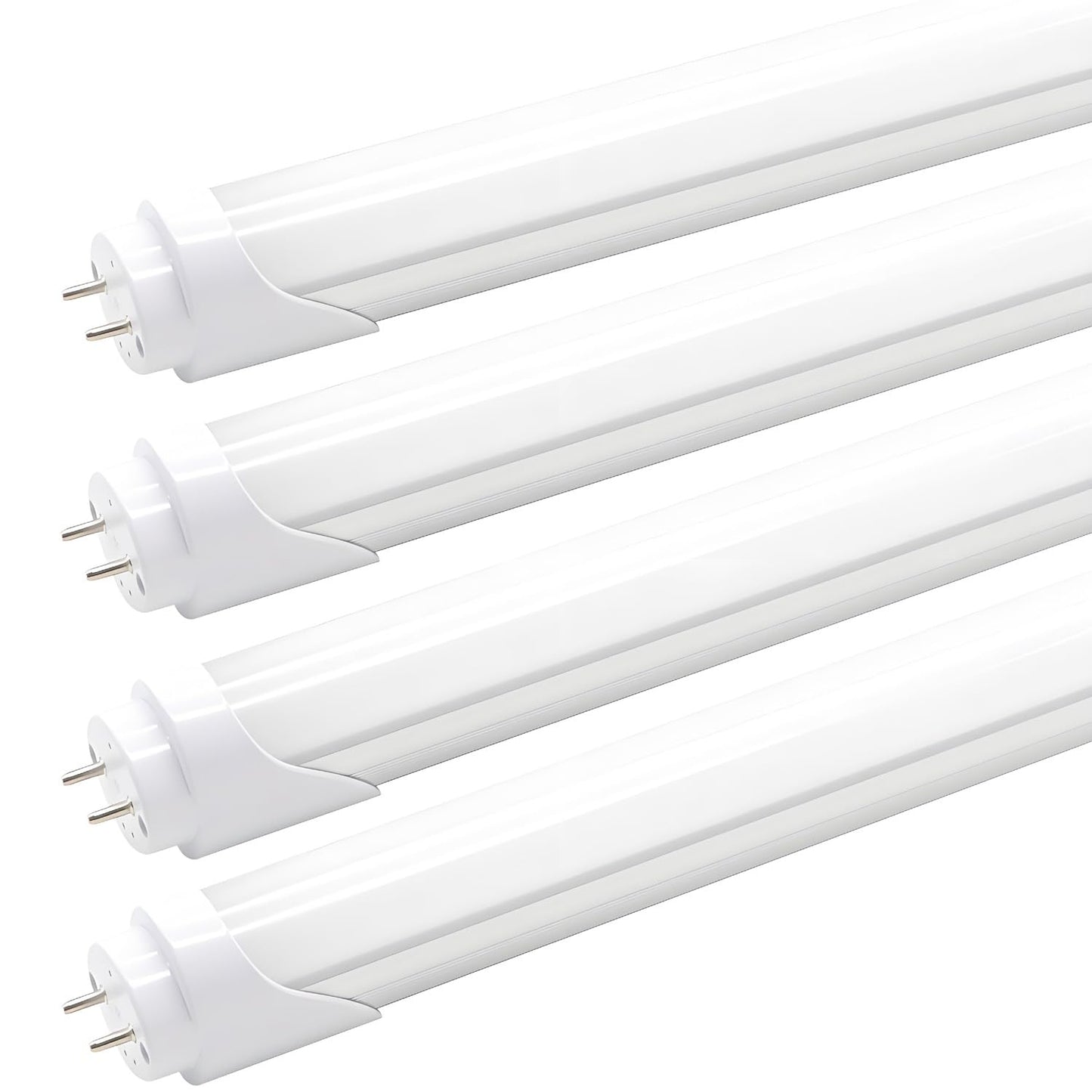 Probelie T8 T10 T12 2ft LED Light Tube - 8W 24 Inch Led Fluorescent Tube Replacement, 20W Equivalent, 1120 Lm, 6500K Cool White, Ballast Bypass, Two