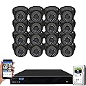 GW Security 16 Channel 12MP NVR 4K H.265+ AI Face Recognition Surveillance Security Camera System with 16 UltraHD 4K 8MP IP PoE Microphone Dome