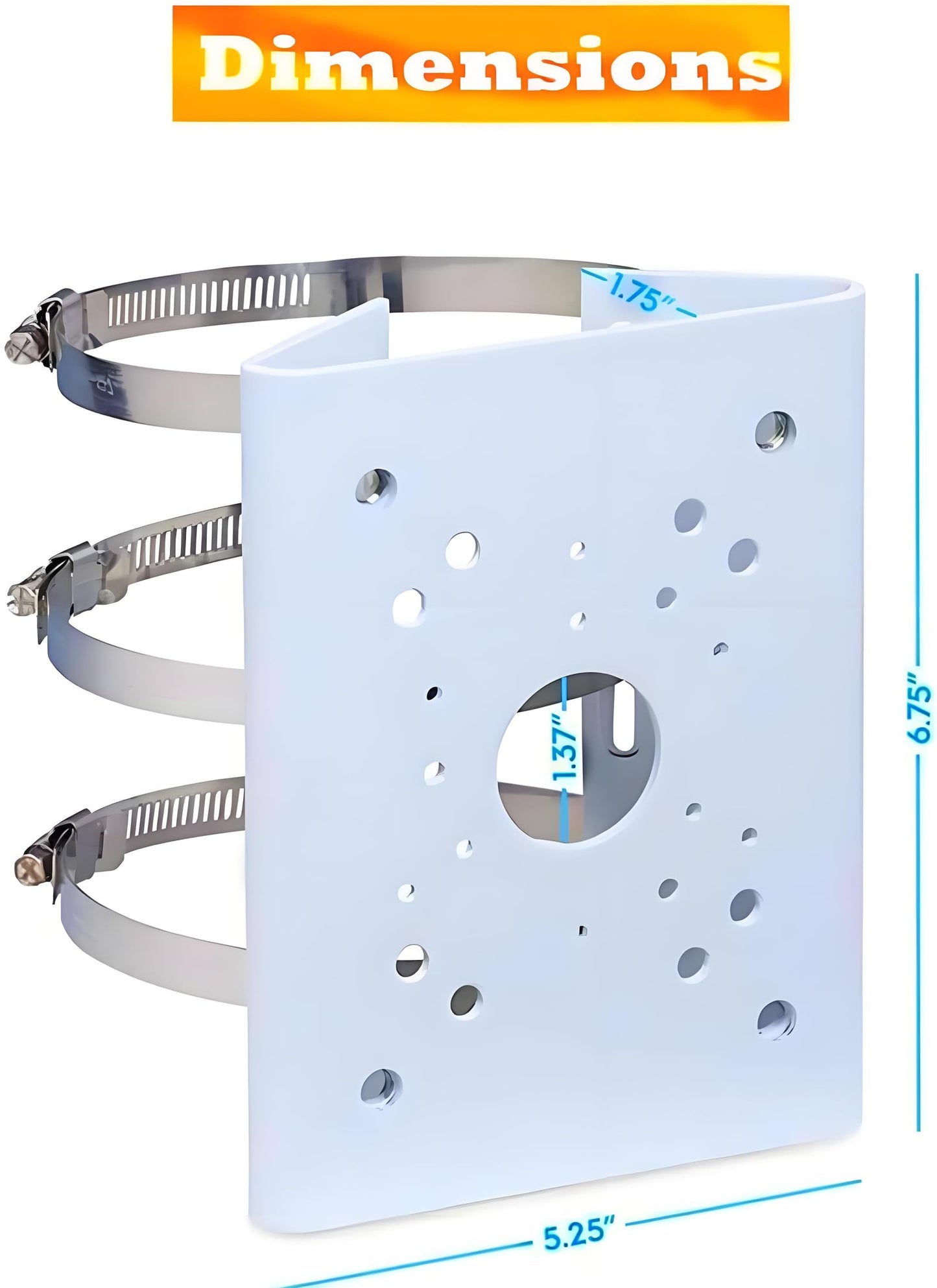 BeElion Pole Column Vertical Pole Mount Bracket for CCTV Dahua Wall Mounts Dome Security Cameras- Adjustable 80-150mm Hoop, 10KG Heavy Duty
