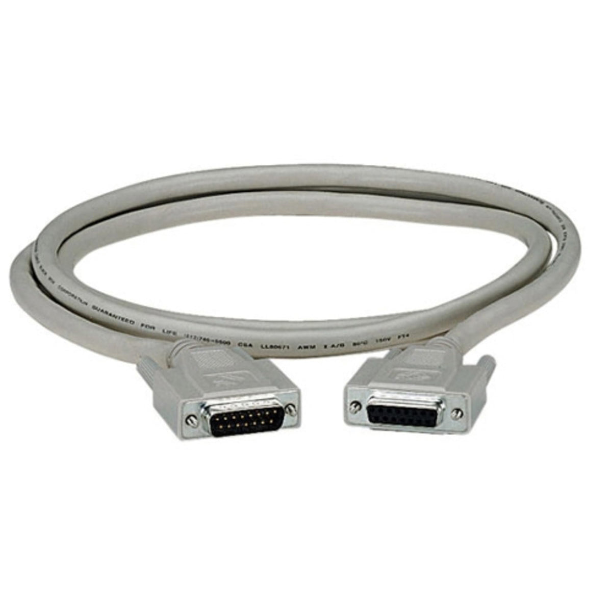 Black Box DB15 Molded Shielded Data Cable M/F 10Ft. with Thumbscrews