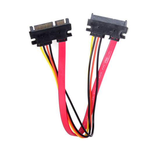 Cablecc SATA 3.0 7+15 22 Pin SATA Male to Female Data Power Extension Cable 30cm Red Color
