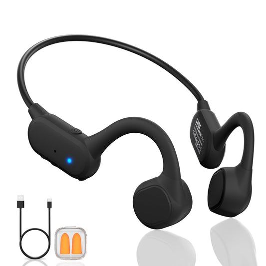 Cevinily Bone Conduction Headphones, Bluetooth 5.4 Open-Ear Headphones - Secure Fit Wireless Earphones with Microphone, 12 Hours Playtime, IPX5