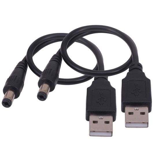 Yeworth USB to DC Power Cord, [2 Pack] 0.25m USB 2.0 A Type Male to DC 5.5 x 2.1mm 5V Power Plug Connector Cable Power Charging Adapter (USB to DC 5.5
