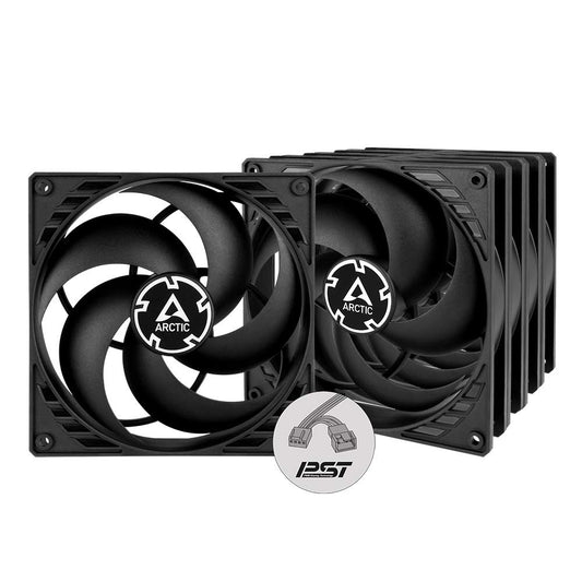 ARCTIC P14 PWM PST (5 Pack) - PC Fans, 140mm Case Fan with PWM Sharing Technology (PST), Pressure-optimised, Quiet Motor, Computer, Fan Speed