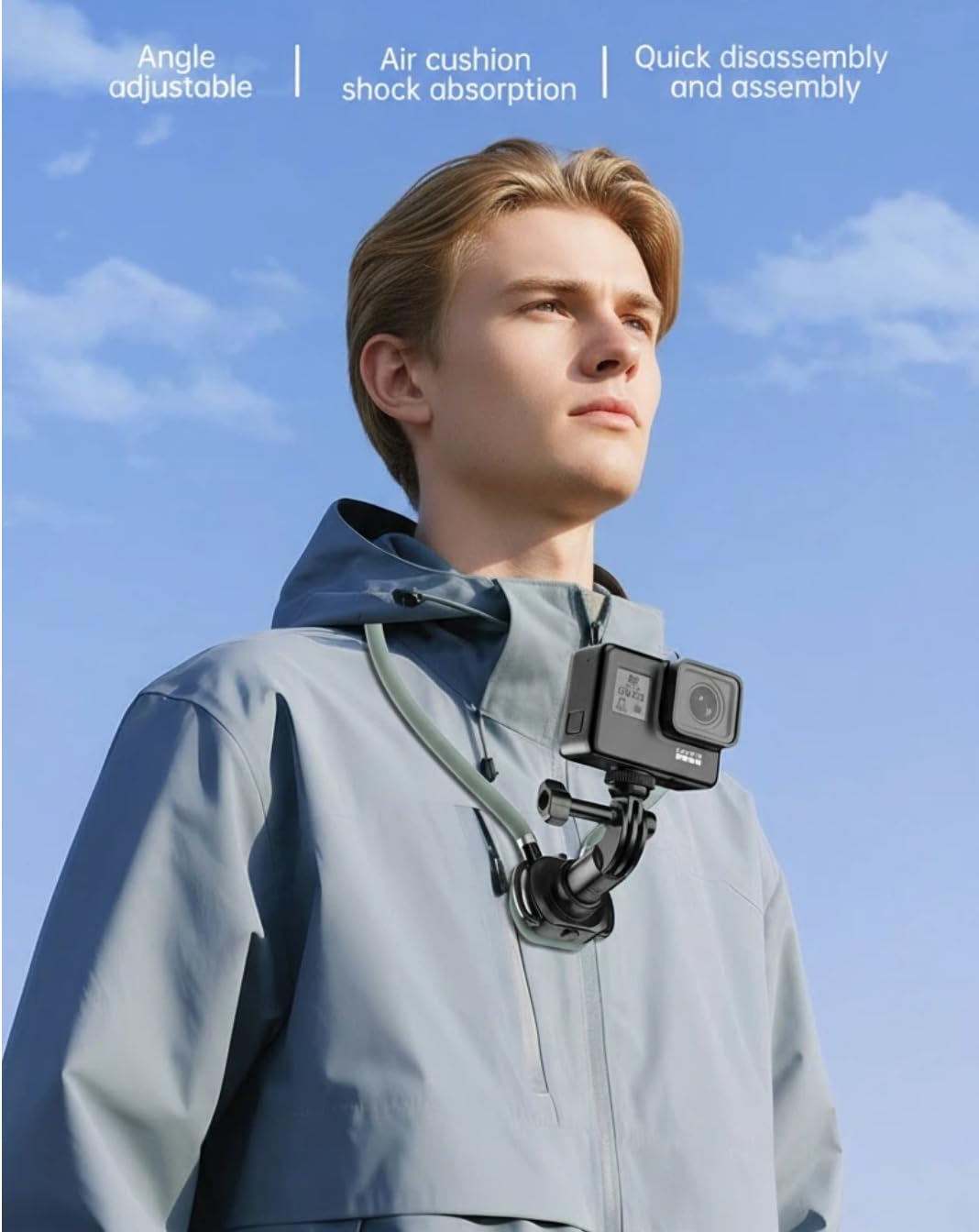 Neck Hanging Phone Holder,Hands Free POV/Vlog Chest Camera Phone Holder for Video Recording,Compatible with iPhone, Andriod, Gopro, Action Camera,with