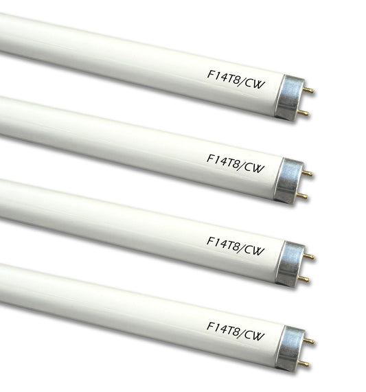 Cemlorot 4 Pack F14T8/CW Fluorescent Light Bulb,T8 14 Watts 4100K Cool White T8 Linear Tube, G13 Medium Bi-Pin Base,14.75 inch Overll Length