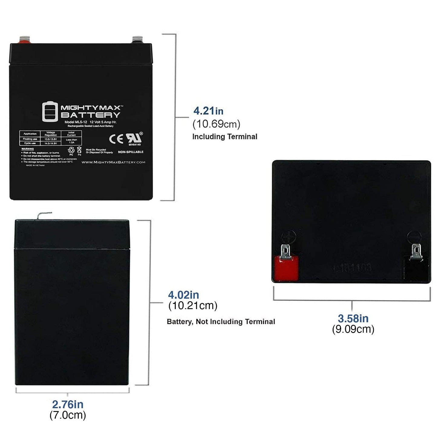 Mighty Max Battery 12V 5AH SLA Battery for Garage Door Opener Standby 41B822