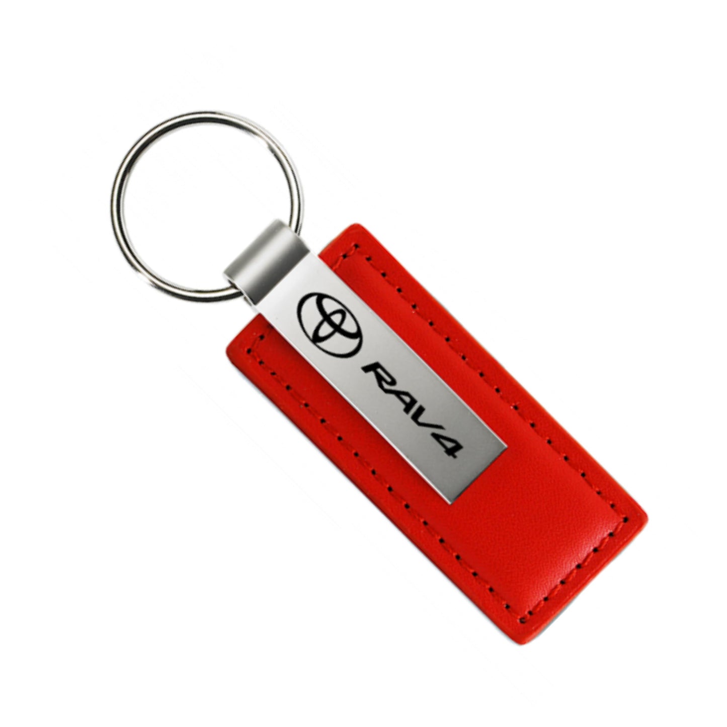 AU-TOMOTIVE GOLD, Inc. Officially Licensed Red Leather Key Fob for Toyota Rav4