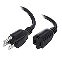 3 Pcs, Power Extension 16AWG Cable Black 6 Feet, CNE593326