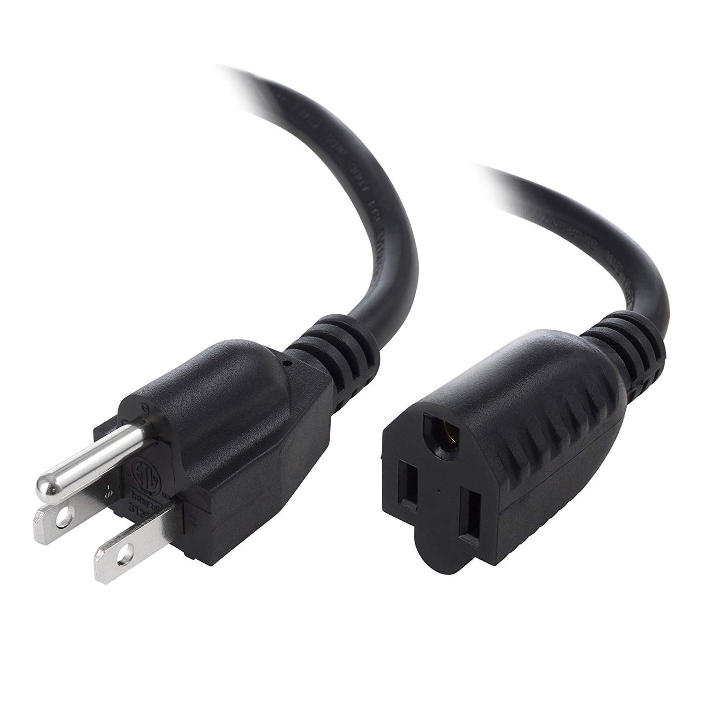 3 Pcs, Power Extension 16AWG Cable Black 6 Feet, CNE593326