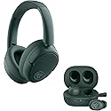 JLab Sage Audio Bundle: JBuds Lux ANC Wireless Premium Over-Ear Bluetooth Headset with Hybrid Active Noise Cancelling Plus JBuds Mini True Wireless…