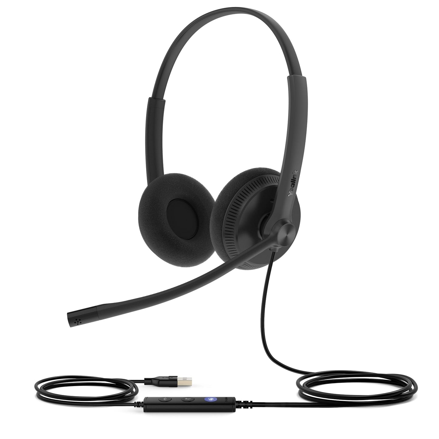 Yealink UH34 USB Headset with Mic, Teams Certified, Wired Headphones with Noise Cancelling Microphone for Laptop Computer PC, in-Line Controls…