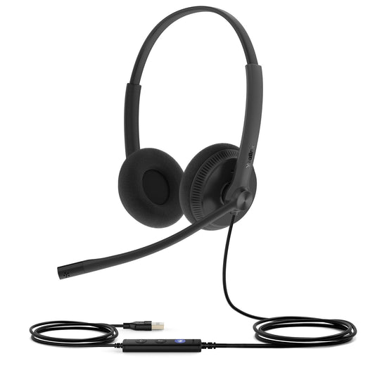 Yealink UH34 USB Headset with Mic, Teams Certified, Wired Headphones with Noise Cancelling Microphone for Laptop Computer PC, in-Line Controls…