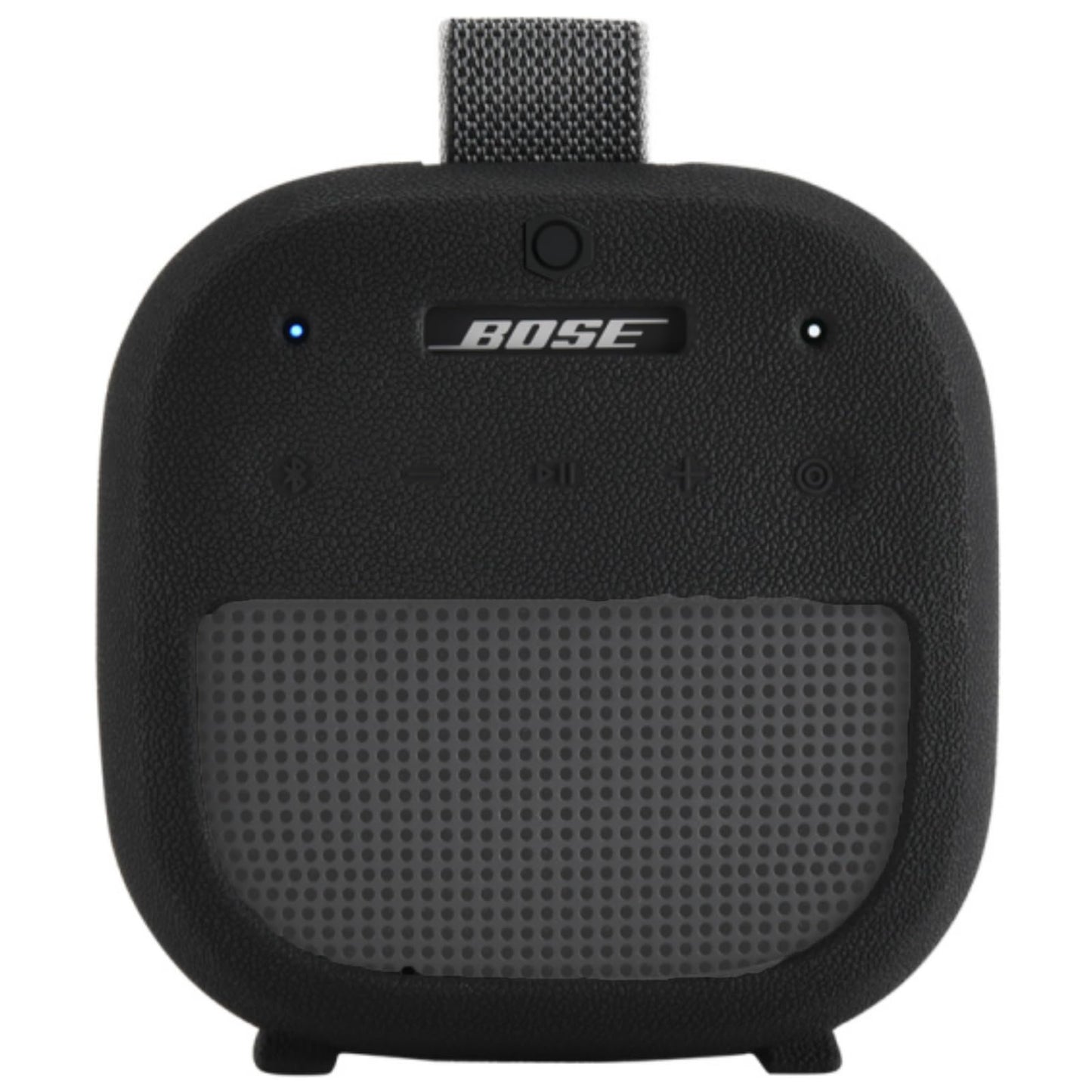 Ferbao Silicone Case Sleeve for Bose SoundLink Micro 2nd Gen,Protective Case for Bose SoundLink Micro 2,with Carabiner (Black)