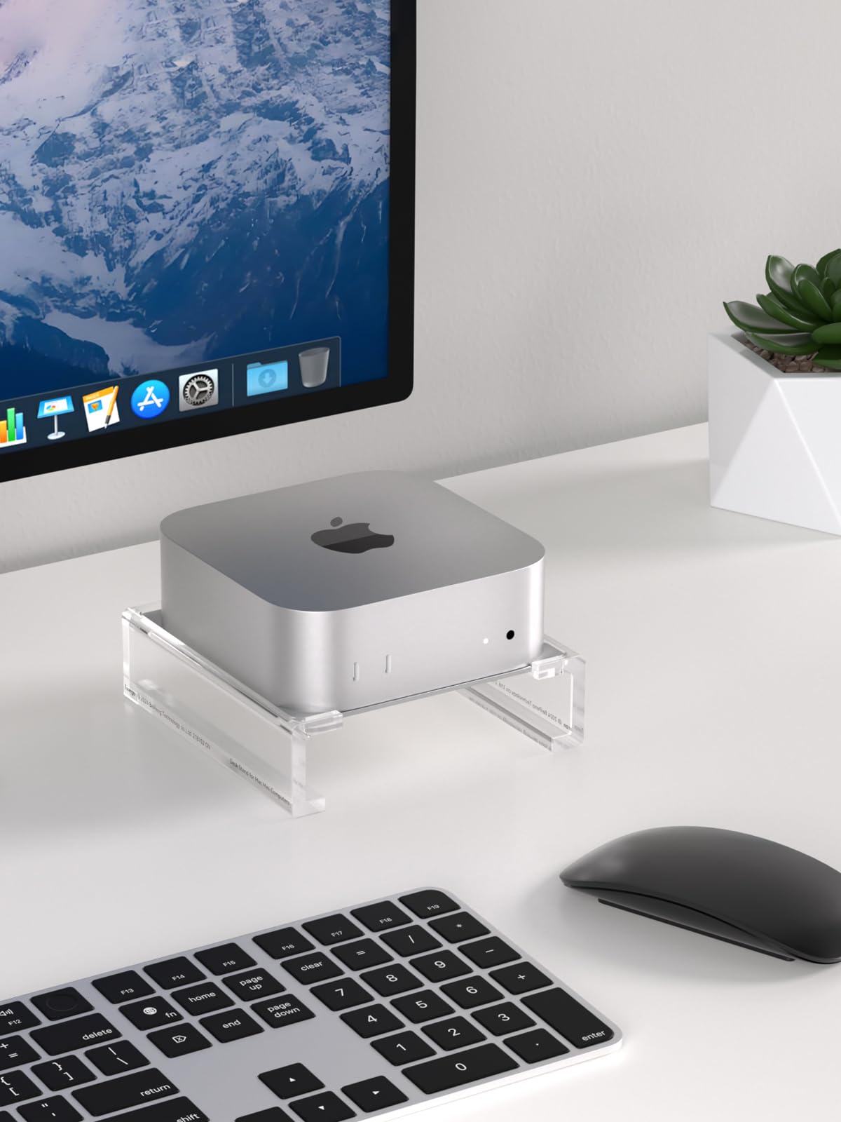 TuparGo 2024 Mac mini Computer Stand,Desk Mount for Mac mini M4/M4 Pro, Provides Better Air Flow Heat Dissipation and Support.Anti-Slip and Drop-Off