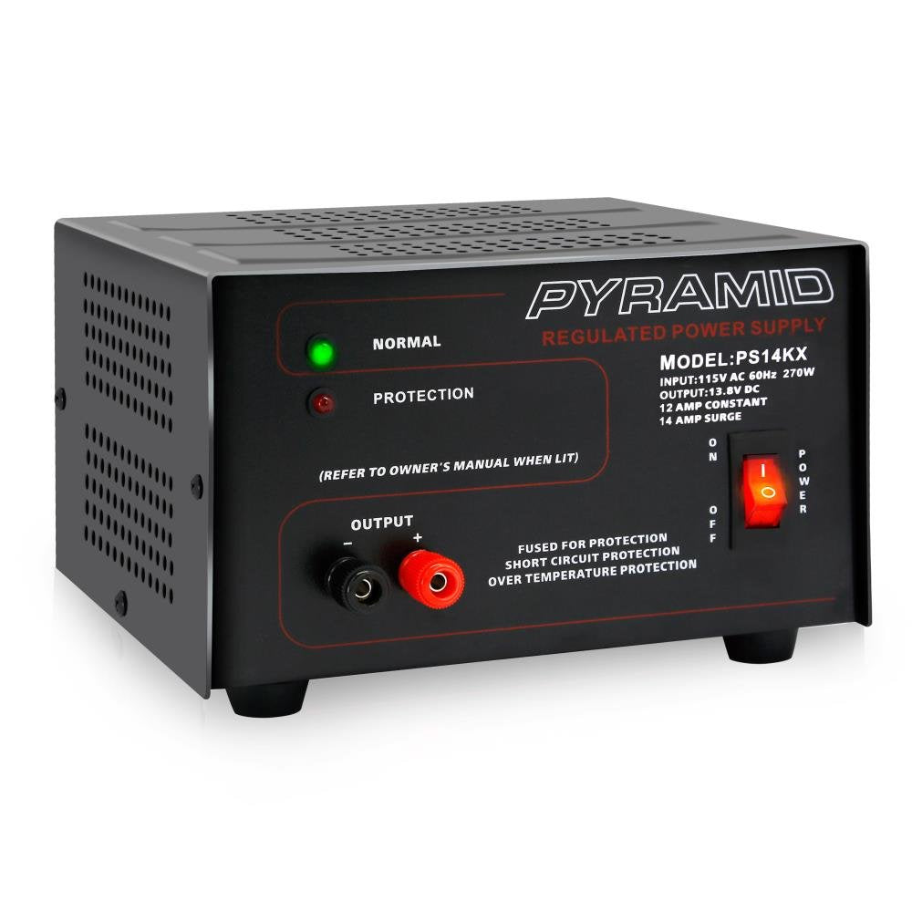 Pyramid Universal Compact Bench Power Supply - 12 Amp Linear Regulated Home Lab Benchtop AC-to-DC 12V Converter w/ 13.8 Volt DC 115V AC 270 Watt…