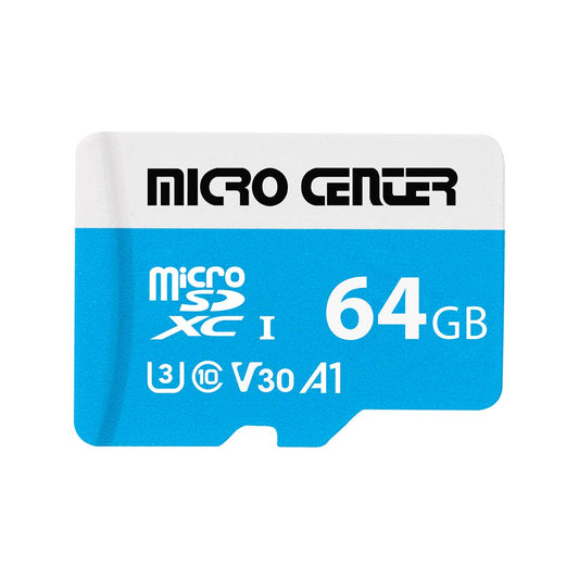 Micro Center Premium 64GB microSDXC Card, Nintendo-Switch Compatible Memory Card, UHS-I C10 U3 V30 4K UHD Video A1 Micro SD Card with Adapter (64GB)