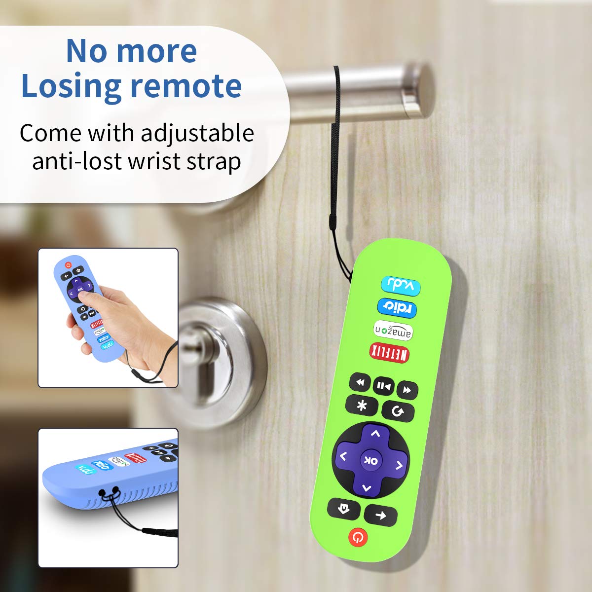[4 Pack] Silicone Case for TCL Roku TV RC280 Remote, Protective Universal Replacement Lightweight/Shockproof TCL Roku TV Remote Cover with Lanyard