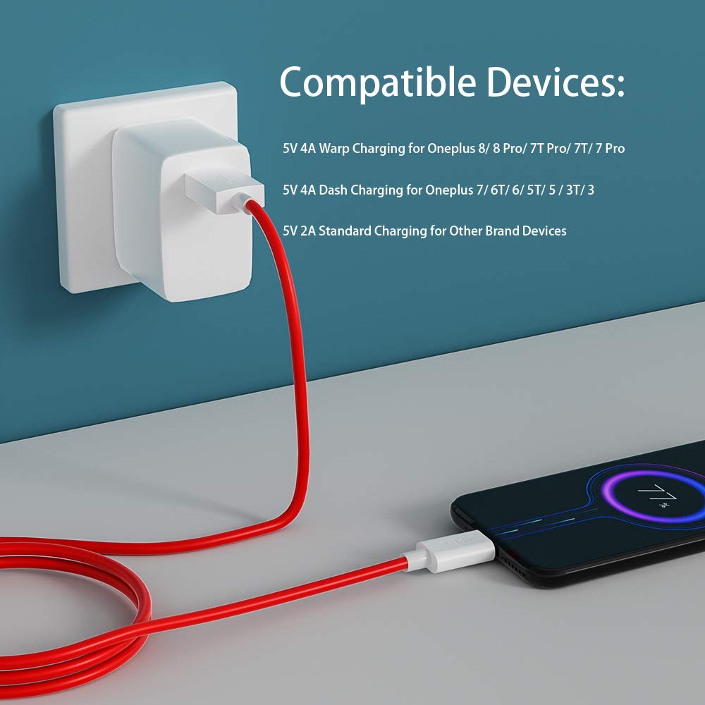 APETOO USB-A to USB-C Cable for OnePlus 15/15R/13/12/11 5G/10 Pro 6FT, 2-Pack A to C Cable for Warp-Charging 65W Super Fast Charge Cord for OnePlus 8
