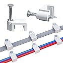 Ethernet Nails Cable Clips - 200 Pieces 8mm Ethernet Cable Clips with Nails Cord Holder for Cat5 Cat6 Cat7 Cat8 RJ45 Cable and Telephone line Flat