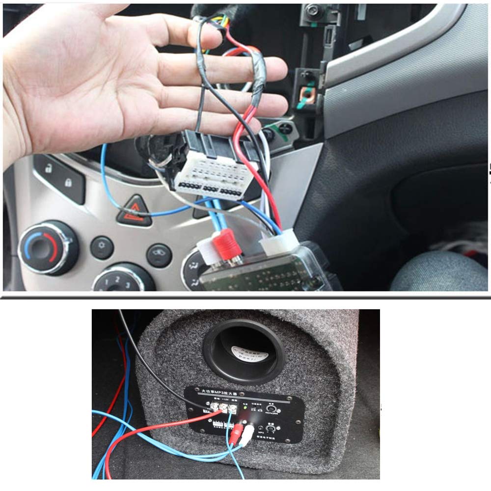 Acxico 1Pcs Car Stereo to RCA Speaker Wire Line Converter Output Adapter High to Low Line Speaker Level Converter High/Low Rotate