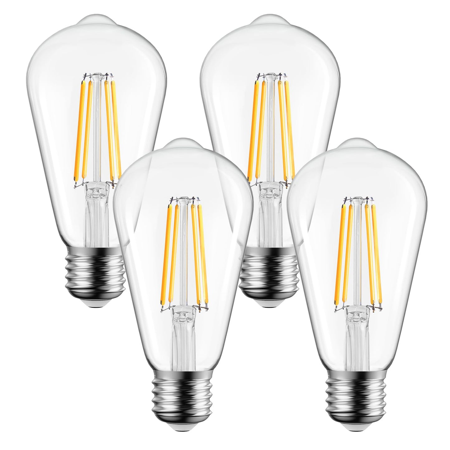 Brightown 4Pack Edison Light Bulbs, E26 Base 2700K Warm White,Non-Dimmable