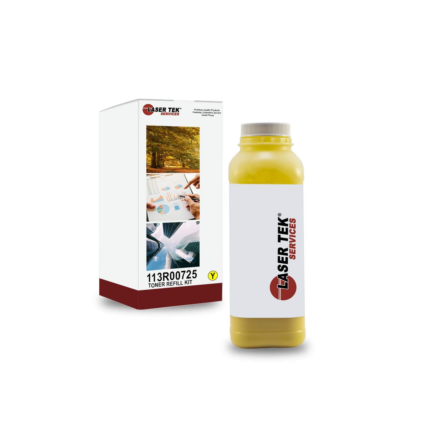 Compatible 113R00725 Toner Refill Kit - Refills Xerox 6180 (113R00725) Toner Cartridges - Works with Xerox Phaser 6180, 6180N, 6180DN, 6180MFP