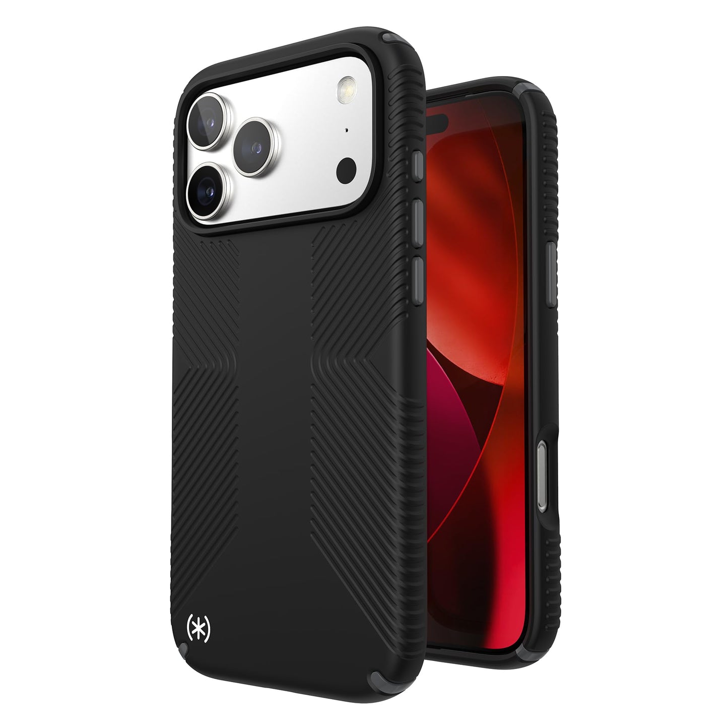 Speck PRESIDIO2 Grip for iPhone 17 Pro Max Case, MagSafe-Compatible, Slim Protective Case, Black/Slate Grey/White