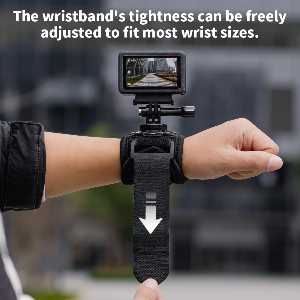 Wrist Strap Mount, 360° Rotating Arm Mount Strap Compatible with GoPro Hero 13/12/11/10/9/8/7//6/5 Black,DJI Action 6/5 pro/4/3,Insta 360 ONE