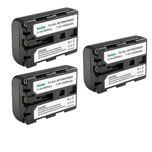 Kastar NPFM50 Battery (3-Pack) for Sony NP-FM30 NP-FM50 NP-FM51 NP-QM50 NP-QM51 NP-FM55H and CCD-TR DCR-PC DCR-TRV DCR-DVD DSR-PDX GV HVL Series
