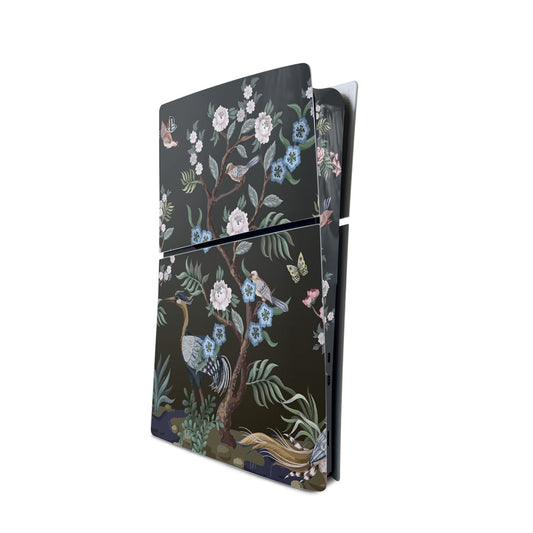 MightySkins Skin Compatible with PlayStation 5 Slim Digital Edition Console Only - Asian Fabric | Protective, Durable, and Unique Vinyl Decal wrap