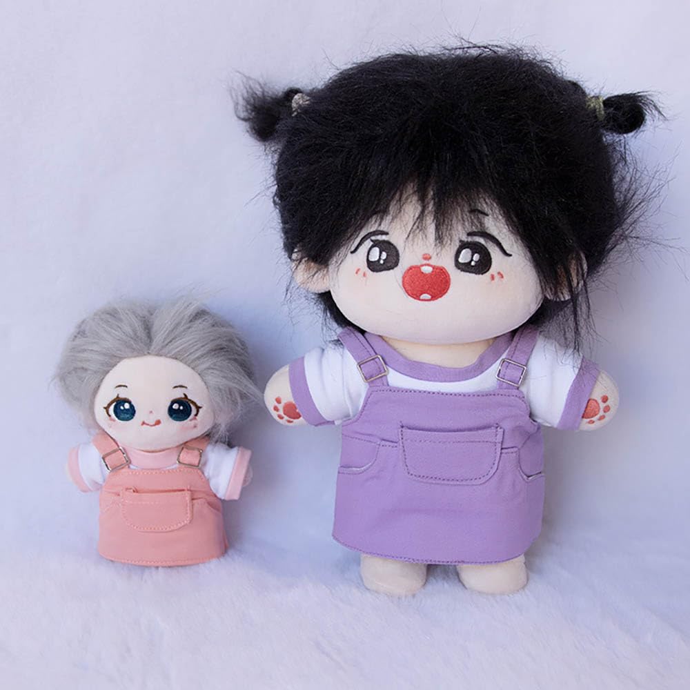niannyyhouse 10cm 15cm 20cm Plush Doll Clothes T-Shirt Strap Pants Strap Skirt Soft Stuffed Plush Toy Dress Up Accessories (a5, 10cm)