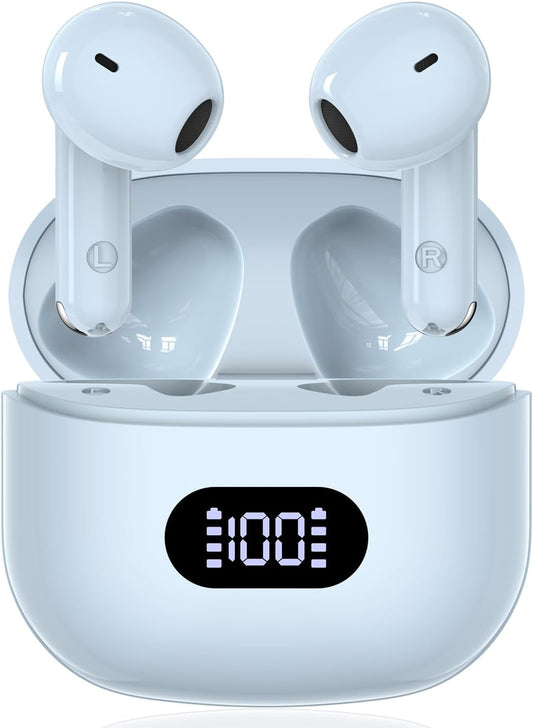 Wireless Earbuds,Bluetooth in Ear Buds with Immersive Surround Sound Stereo,Tap-Control,48 Hours Playtime,Bluetooth 5.4 LED Display Charging…