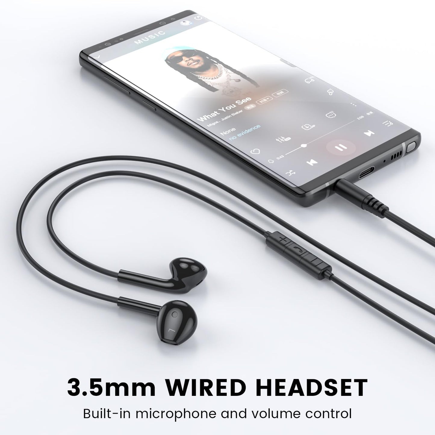 MOSWAG in Ear Wired Headphones, Wired Earbuds with Microphone, 3.5mm Jack in Ear Headphones with Microphone Suitable for Smartphones, Computers…