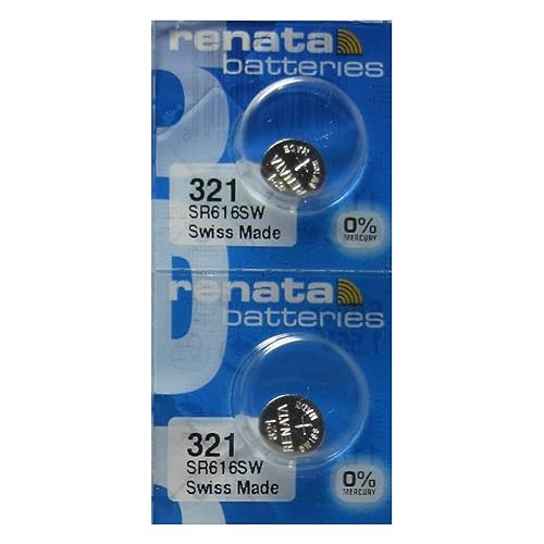 Renata 321 SR616SW Batteries - 1.55V Silver Oxide 321 Watch Battery (2 Count)