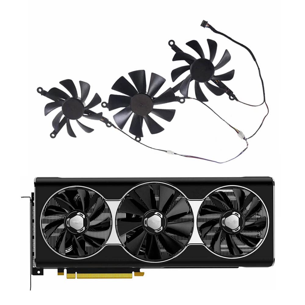 Rakstore CF1010U12S Graphics Card Cooling Fan Replacement for XFX RX 5700 XT Thicc III Quiet Cooler Fan (3 Pcs/Set)
