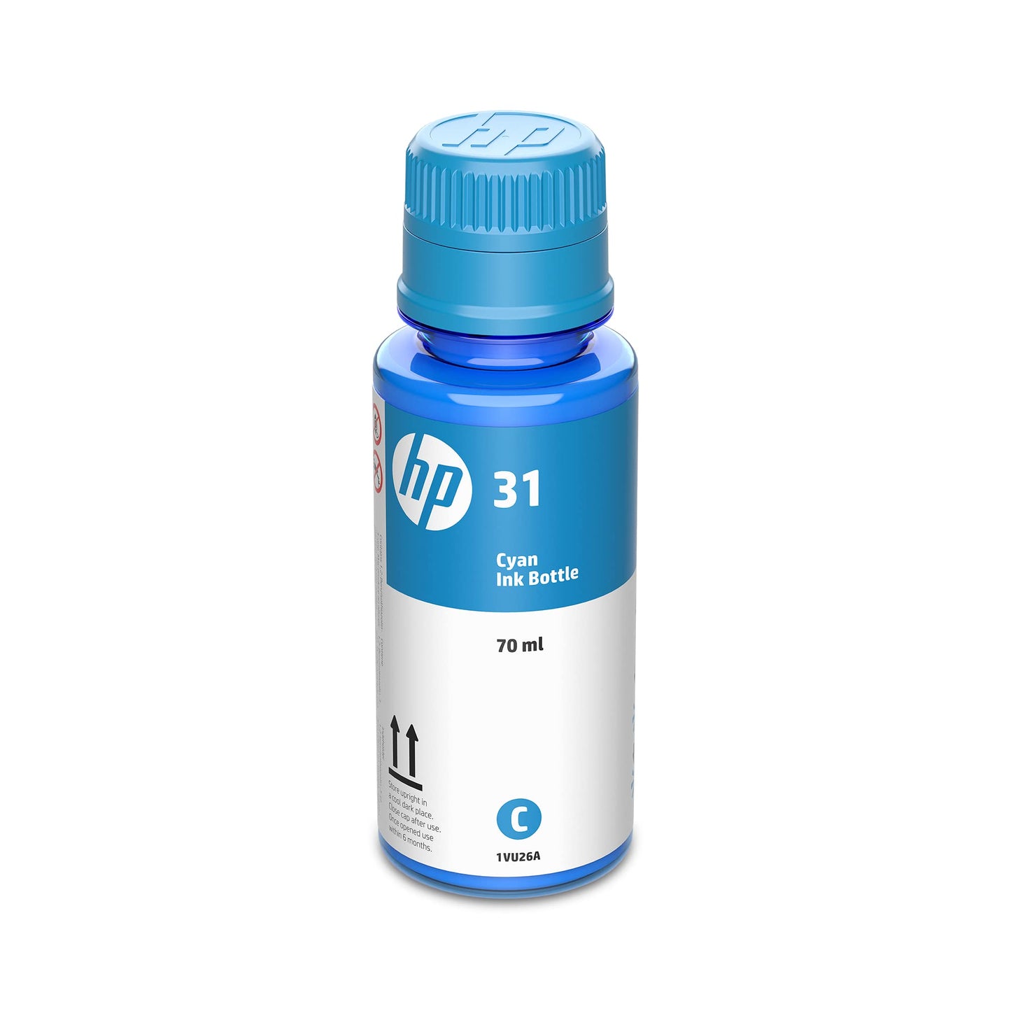 HP 31 | Ink Bottle | Cyan |Up to 8,000 Pages per Bottle|Works Smart Tank Plus 651 and Smart Tank Plus 551 | 1VU26AN | Packaging May Vary