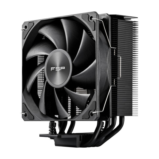 FSP NP5 Air CPU Cooler, 120mm Quiet Fan, 4 Heat Pipes, LGA 1851/1700/1200, AM4/AM5 (NP5-Black)