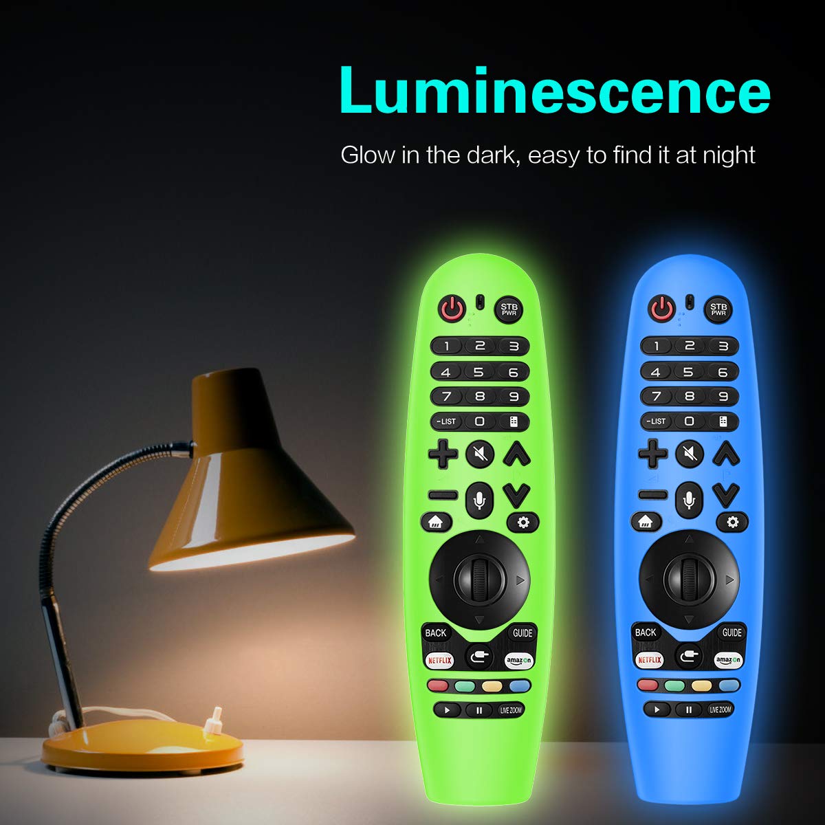 Alquar Silicone Remote Cover for LG Magic Remote, 2 Packs with Lanyard