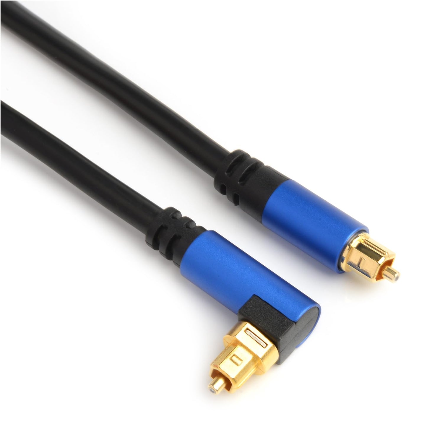 90 Degree 360 Degree Free-Rotating Plug Toslink Cable Digital Fiber Optic Audio Cable for TV, Home Theater, Projector, Stereo System, Active Speaker