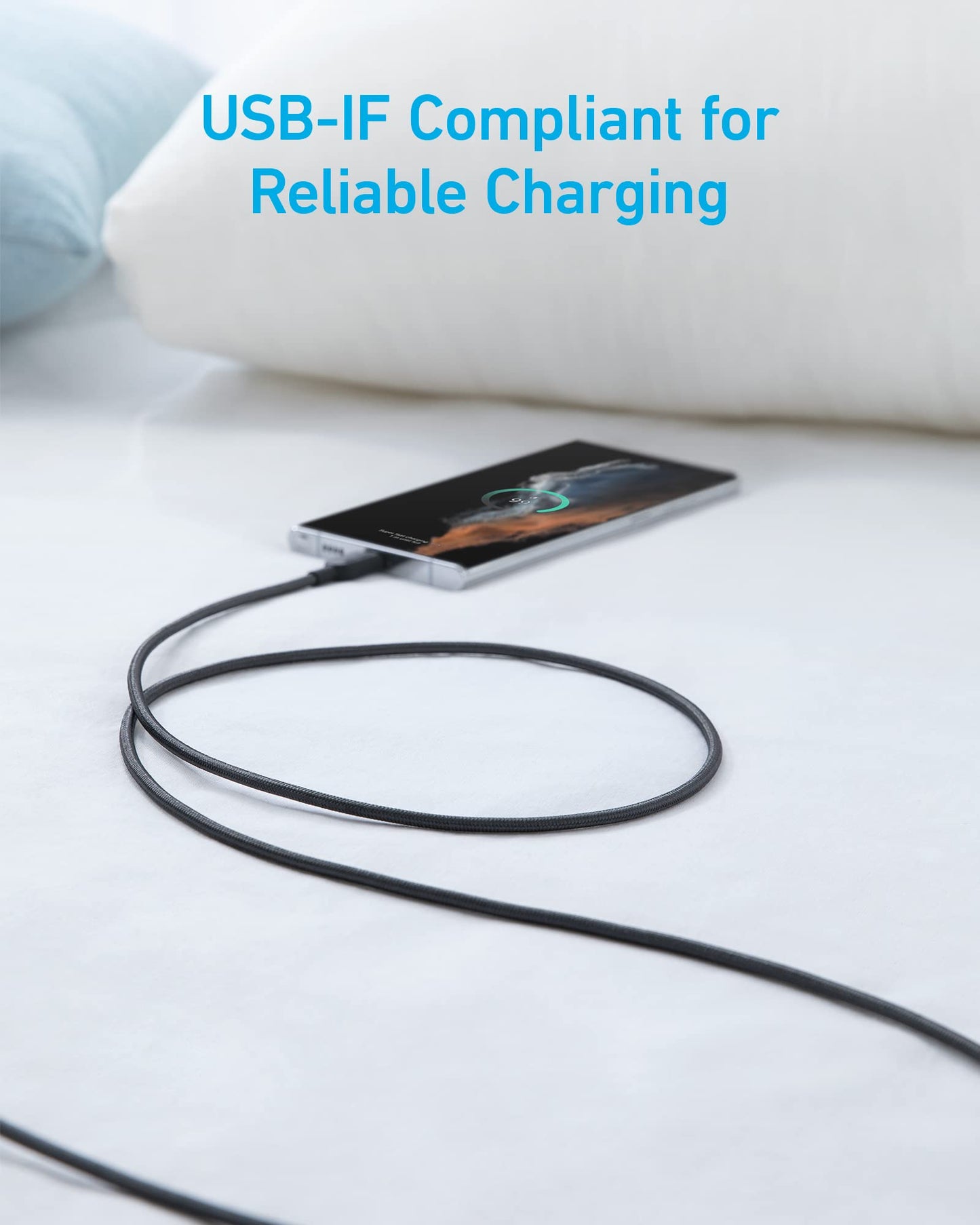 Anker USB A to USB C Cable, Charger Cord (2 Pack, 6FT), for iPhone 17 Series,Samsung Galaxy Note 10/S10+ S10, LG V30 (Black)