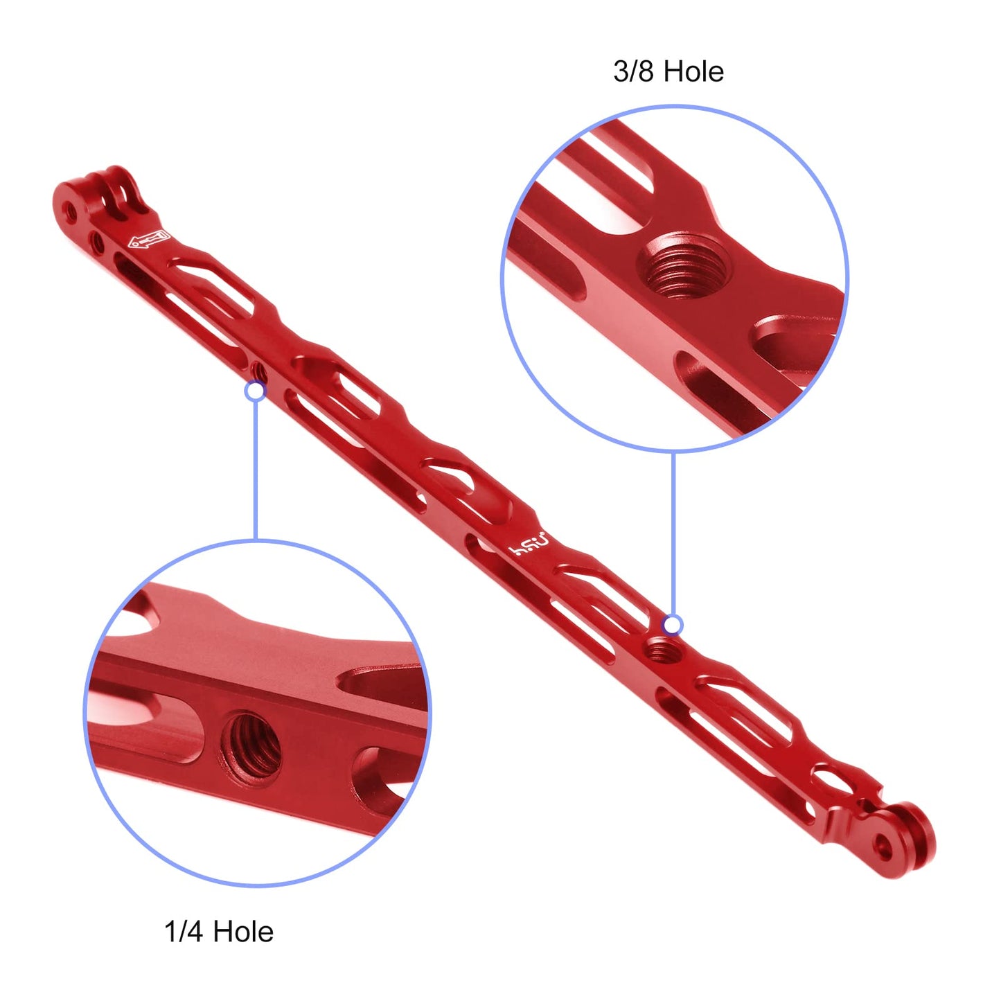 HSU (7 Pcs) All Aluminum Alloy Extension Arm Kit Metal Pole Mount Helmet Stick Extension Arm Mount for GoPro Hero 13/12/11/10/9/8/7/6/5 Black, DJI