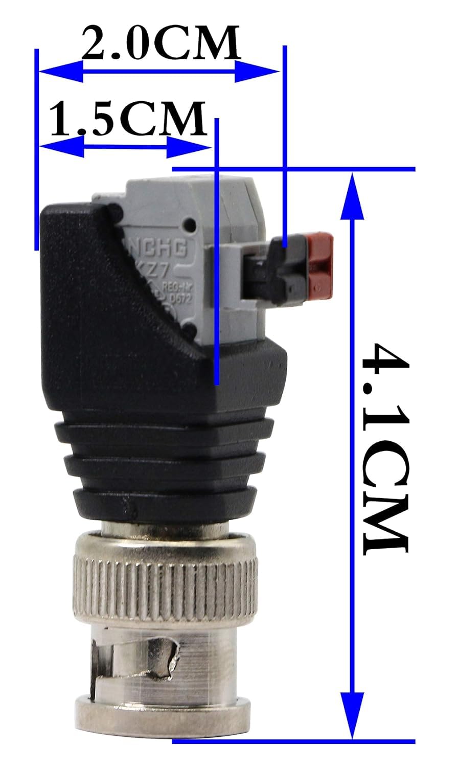 zdyCGTime BNC Video Baluns Adapter BNC Male Plug to 2 Pin/Way Screw Terminal Video Audio Spring Press Type Balun with Solderless Screw Terminal