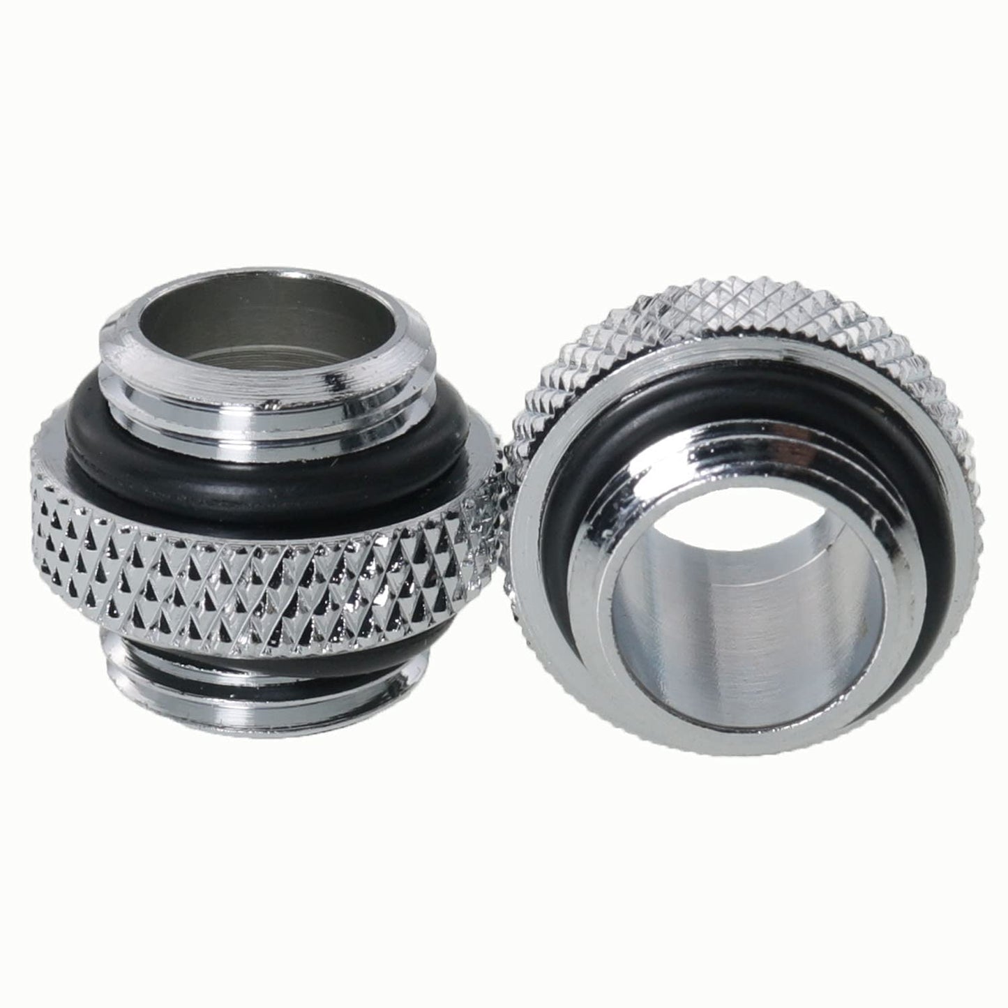 CZQC PC Water Cooling Adapter 2PCS Silver G1/4 6mm Male to Male Extender Connector Joiner Fitting with Sealed O-Ring for Computer Water Cooling