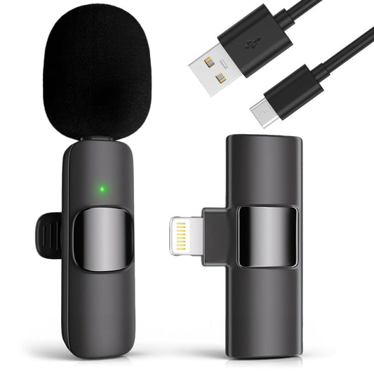 voijump Professional Wireless Microphone for iPhone, iPad, Cordless Lavalier Lapel Omnidirectional Condenser Recording Mic for Video Recording, Live