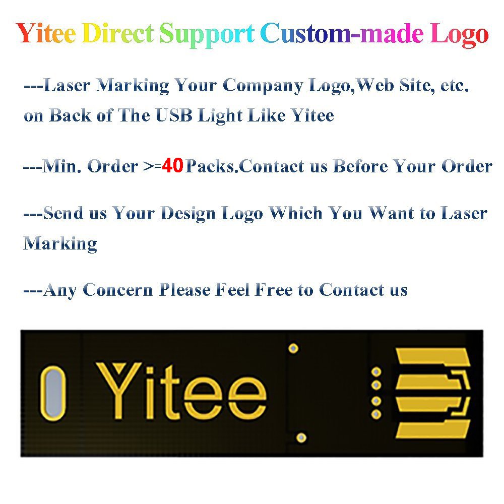 Yitee 5pcs LED Circuit Boards USB Light Keychain Super Bright 6 LEDs Mini USB Light Lamp with Smart Touch Electrodeless Dimming Switch for Laptop